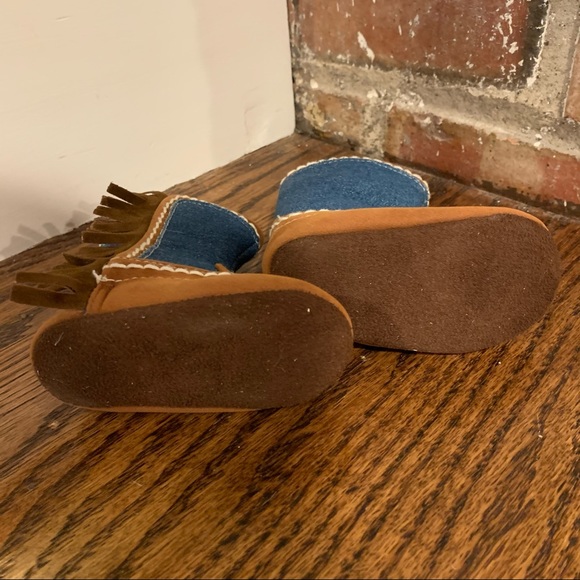 Like New | Denim, Fringe & Faux Suede Baby Cowboy Booties, 0-6 months - Picture 7 of 9